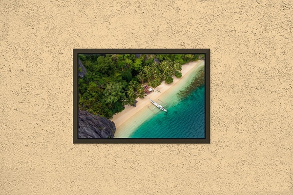 A Beautiful Framed Picture Of A Beach Side Of An Island - Image 2