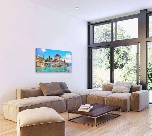 A Relaxing Seaside View Wall Art of Old-World Architecture and Landscape - Image 2