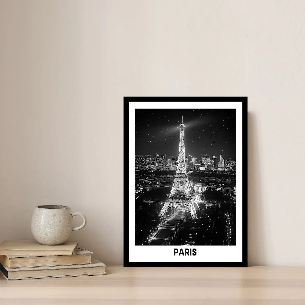 Illuminated Eiffel Tower at Night – Digital Wall Art Print - Image 4