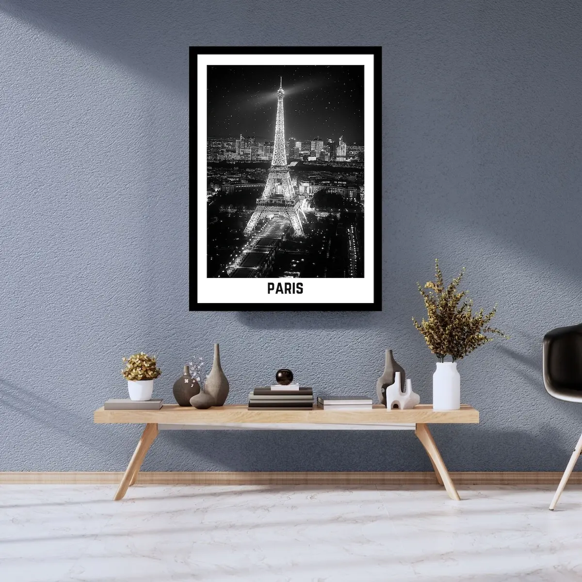 Illuminated Eiffel Tower at Night – Digital Wall Art Print - Image 2