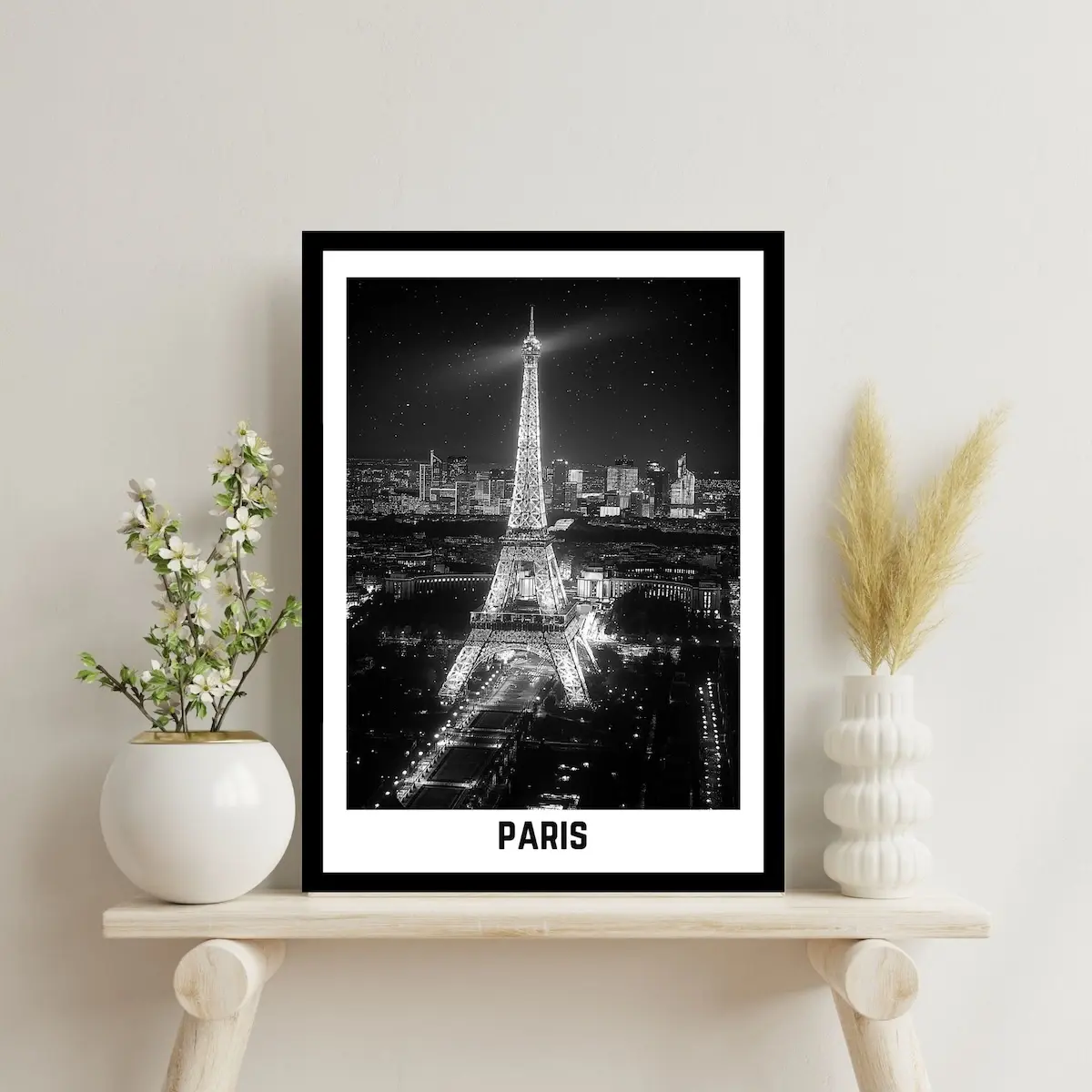 Illuminated Eiffel Tower at Night – Digital Wall Art Print - Image 3